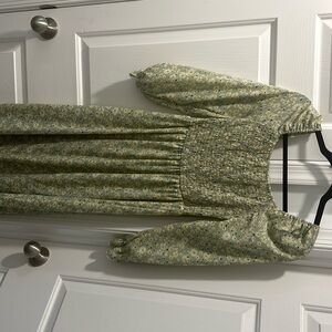 sage green midi floral dress